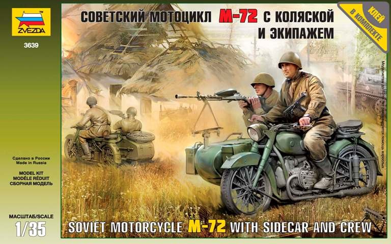 Sovětský motocykl M-72 s postranním vozíkem