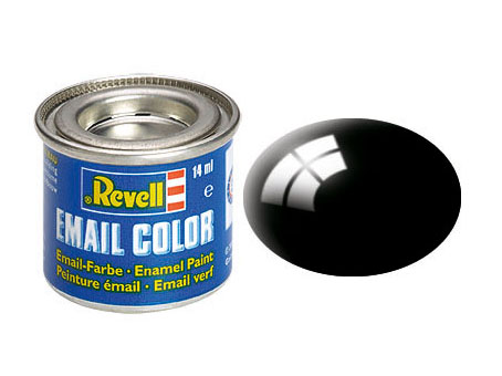 Barva REVELL email 07 - Černá lesklá