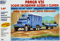 Praga V3S фургон  с лодкой  "Водная спасательская служба"