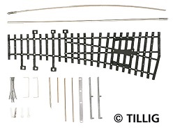 Zwrotnica prawa łukowa  ZESTAW - Tillig Standard H0